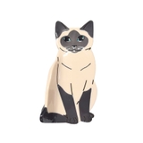 １９．シャム猫アイボリー | ヘアクリップ 猫 動物 | terracotta