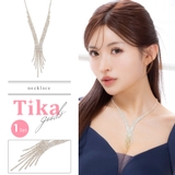 縦ラインビジューが輝く ゴールドロングネックレス キャバドレス小物 | Tika | 詳細画像1 