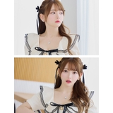 シルバービジューフレームポイントパールピアス&ネックレス 韓国アクセサリー | Tika | 詳細画像3