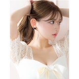 リボンモチーフゴールドチェーンピアス 韓国アクセサリー ピアス | Tika | 詳細画像1