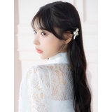 ベロアリボン×ポイントビジューヘアクリップ 韓国アクセサリー ヘアアクセサリー | Tika | 詳細画像5
