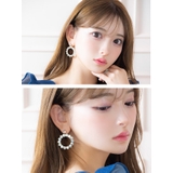 ビジューサークルゴールドピアス 韓国アクセサリー ピアス | Tika | 詳細画像3 