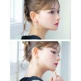 大小ビジュー2連チャームピアス 韓国アクセサリー ピアス | Tika | 詳細画像3