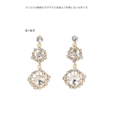大小ビジュー2連チャームピアス 韓国アクセサリー ピアス | Tika | 詳細画像4