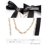 パールチェーンツインリボンクリップ 韓国アクセサリー ヘアアクセサリー | Tika | 詳細画像5 
