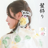 レースリボン×パールフラワーガーリーメルヘンヘアアクセサリー3点セット | Tika | 詳細画像1