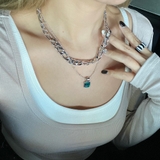 スクエアストーンモチーフ2連ネックレス レディース ファッション | non-hedge  | 詳細画像8 