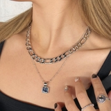 スクエアストーンモチーフ2連ネックレス レディース ファッション | non-hedge  | 詳細画像11 