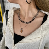 シルバ－ | スクエアストーンモチーフ2連ネックレス レディース ファッション | non-hedge 