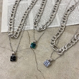 スクエアストーンモチーフ2連ネックレス レディース ファッション | non-hedge  | 詳細画像16 