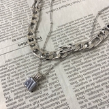 スクエアストーンモチーフ2連ネックレス レディース ファッション | non-hedge  | 詳細画像21 