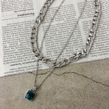 スクエアストーンモチーフ2連ネックレス レディース ファッション | non-hedge  | 詳細画像23 