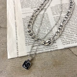 スクエアストーンモチーフ2連ネックレス レディース ファッション | non-hedge  | 詳細画像26 