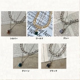 スクエアストーンモチーフ2連ネックレス レディース ファッション | non-hedge  | 詳細画像36 