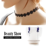 チョーカー 黒 フラワー刺繍 | OSYAREVO | 詳細画像1 