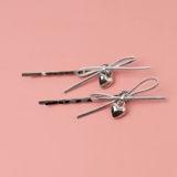 【2個セット】リボンハートチャームヘアピン | URBAN CHERRY | 詳細画像3 