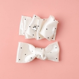 ホワイト | 【2個セット】ドットサテンリボンヘアピン | URBAN CHERRY