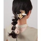 ドライフラワー 金箔 パール Uピン ヘアピン 結婚式 パーティ ヘアアレンジ | kana | 詳細画像3