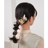 ドライフラワー 金箔 パール Uピン ヘアピン 結婚式 パーティ ヘアアレンジ | kana | 詳細画像1