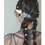 シルバー | ドライフラワー 金箔 パール Uピン ヘアピン 結婚式 パーティ ヘアアレンジ | kana