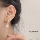 GLDE(イヤリング) | フラワーパールイヤリング 揺れるしずくモチーフ 韓国 | VICTORIA