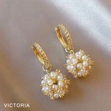 パールクラスターフープピアス シンプル きれいめ | VICTORIA | 詳細画像5 