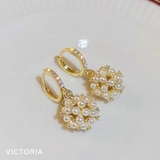 パールクラスターフープピアス シンプル きれいめ | VICTORIA | 詳細画像8 