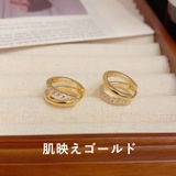 横顔盛れする小ぶりフープピアス 5粒ストーンきらめき ワンタッチ式 | VICTORIA | 詳細画像7 