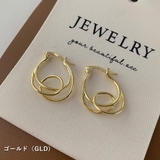 GLDP(ピアス) | 韓国デザイン ダブルライン変形フープピアス レディース | VICTORIA