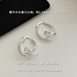 韓国デザイン ダブルライン変形フープピアス レディース | VICTORIA | 詳細画像4