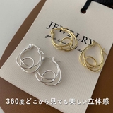 韓国デザイン ダブルライン変形フープピアス レディース | VICTORIA | 詳細画像8