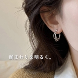 韓国デザイン ダブルライン変形フープピアス レディース | VICTORIA | 詳細画像9