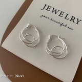 SLVP(ピアス) | 韓国デザイン ダブルライン変形フープピアス レディース | VICTORIA
