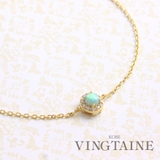一粒オパールブレスレット キュービックジルコニア スライダーチェーン | VINGTAINE | 詳細画像1 