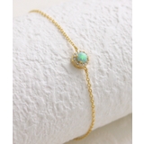 一粒オパールブレスレット キュービックジルコニア スライダーチェーン | VINGTAINE | 詳細画像6 