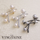 パール×ストーンデザインブローチ 大ぶり 上品 | VINGTAINE | 詳細画像1 