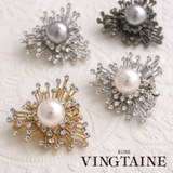 パール＆ストーンデザインブローチ 小ぶり 上品 | VINGTAINE | 詳細画像1 