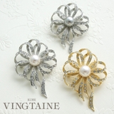 パール×フラワーリボンブローチ 上品 パーティー | VINGTAINE | 詳細画像1