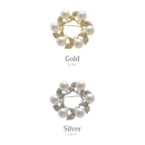 パール×リーフサークルブローチ 上品 パーティー | VINGTAINE | 詳細画像2 