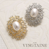 オーバルビジューパールブローチ 華やか 可愛い | VINGTAINE | 詳細画像1 