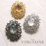 オーバルビジューブローチ 華やか 可愛い | VINGTAINE | 詳細画像1