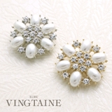 クラシカルなスノーパールブローチ 結晶 フラワー | VINGTAINE | 詳細画像1