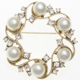 ラウンド型パールブローチ ラインストーンBR 26 | VINGTAINE | 詳細画像2