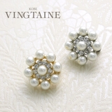 お花のようなパールミニブローチ フラワー スノー | VINGTAINE | 詳細画像1