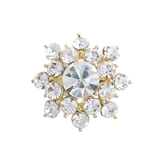 ゴールド | お花のようなビジューミニブローチ/ラインストーン BR-43 | VINGTAINE