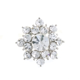 シルバー | お花のようなビジューミニブローチ/ラインストーン BR-43 | VINGTAINE