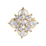 ゴールド | エレガントフラワービジューミニブローチ/ラインストーン BR-45 | VINGTAINE