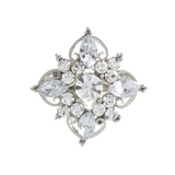 シルバー | エレガントフラワービジューミニブローチ/ラインストーン BR-45 | VINGTAINE