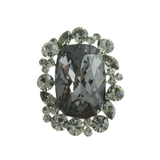 ブラックダイアモンド | ブローチ クラシカル オーバル/カットクリスタル 母の日 ギフト BR-57 | VINGTAINE