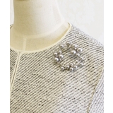 パール×ストーンサークル型ブローチ ラウンド型 ラインストーン | VINGTAINE | 詳細画像7